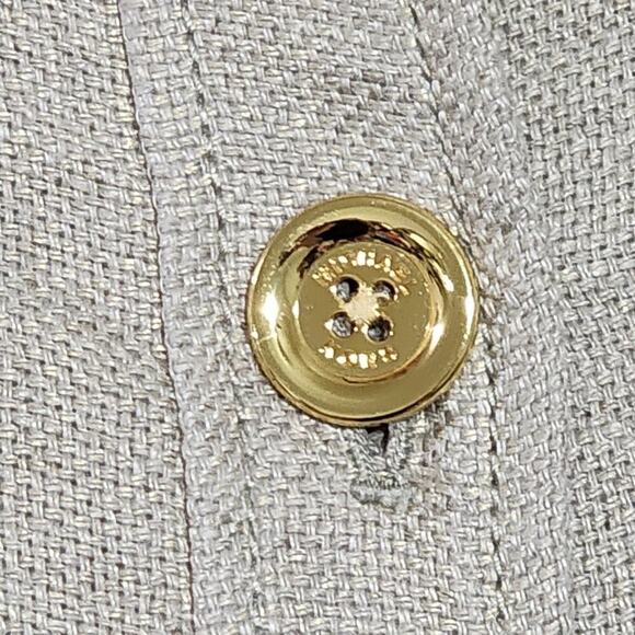 Michael Kors 100% Linen Flax and Metallic gold Peplum Jacket Blazer Plus Size 18 - Picture 5 of 8